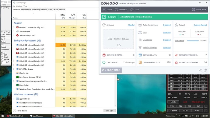 COMODO OVERHEATING CPU