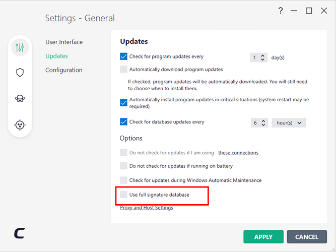 CIS AV update full database