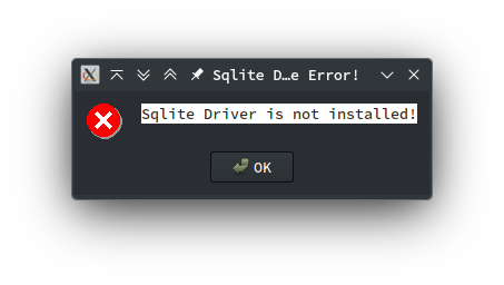 Sqlite Driver is not installed!